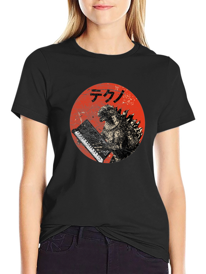 Godzilla Tekno T-Shirt - Red Circle Design