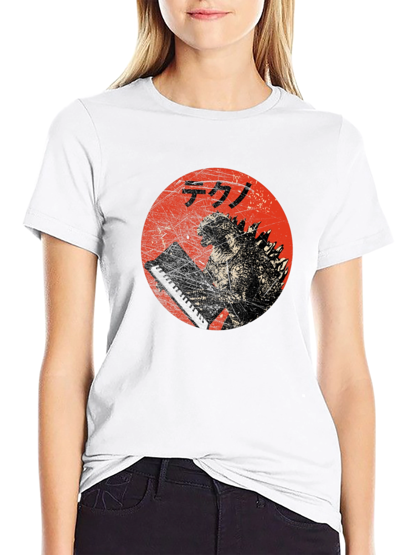 Godzilla Tekno T-Shirt - Red Circle Design
