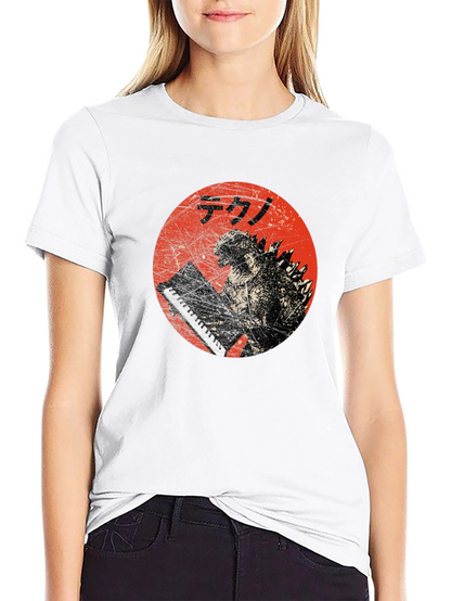Godzilla Tekno T-Shirt - Red Circle Design