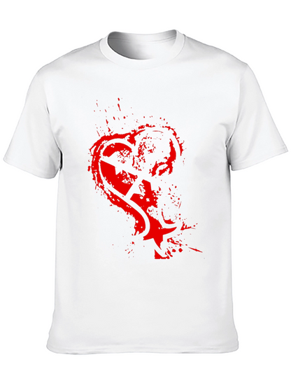 Edgy Heart Graphic Black T-Shirt for Men