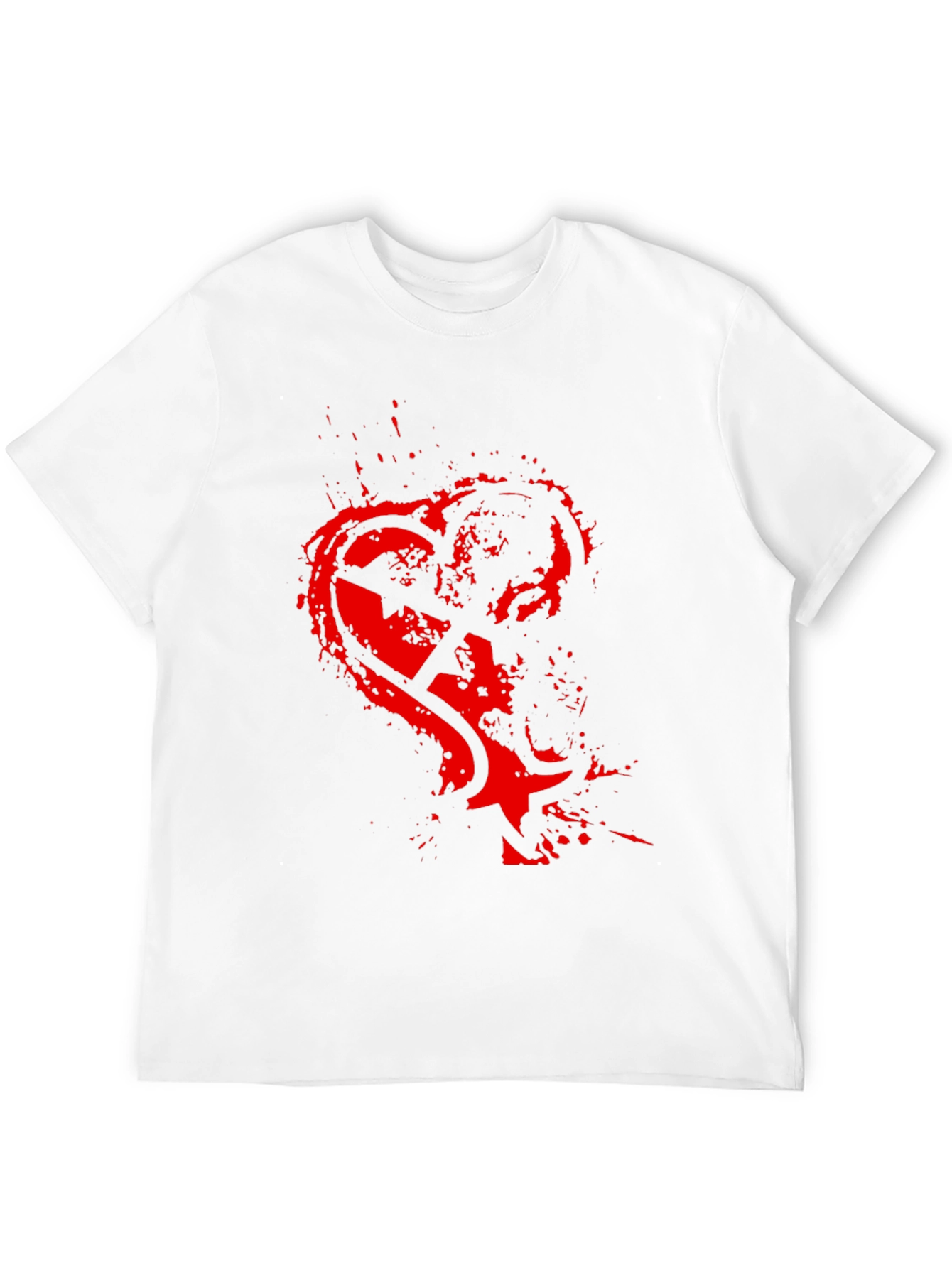 Edgy Heart Graphic Black T-Shirt for Men