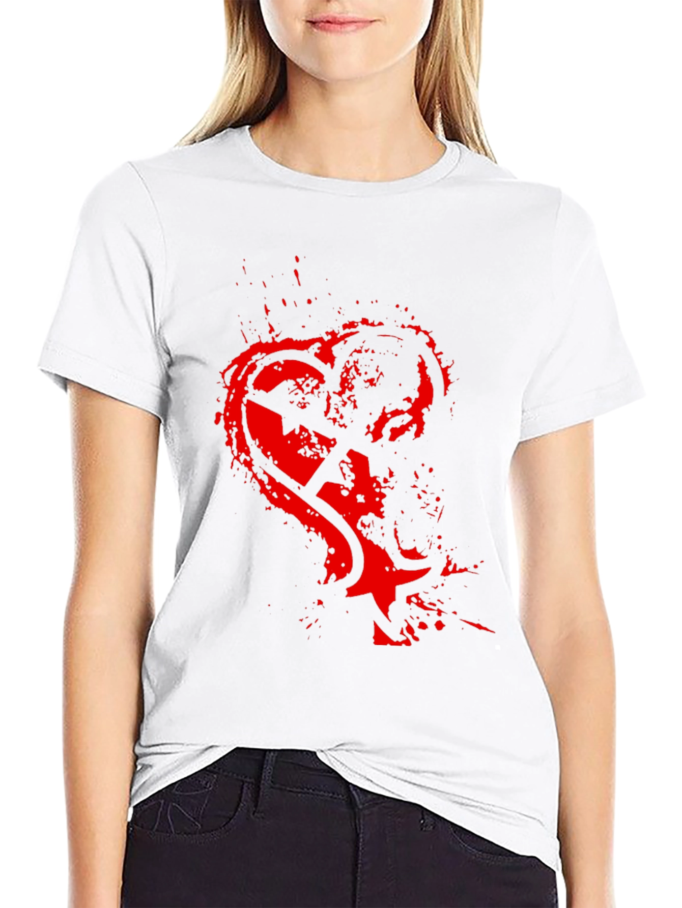 Edgy Heart Graphic Black T-Shirt for Men