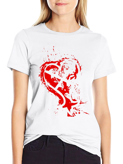 Edgy Heart Graphic Black T-Shirt for Men