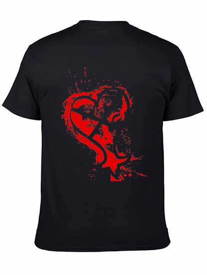 Edgy Heart Graphic Black T-Shirt for Men