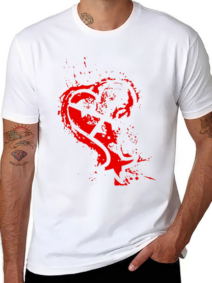 Edgy Heart Graphic Black T-Shirt for Men