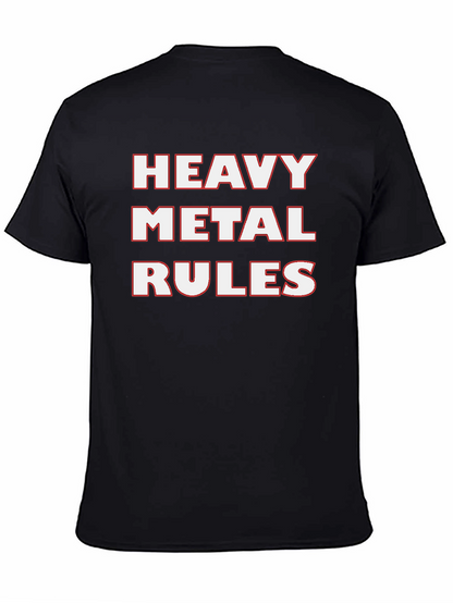 Heavy Metal Rules Graphic Tee - Black Cotton T-Shirt