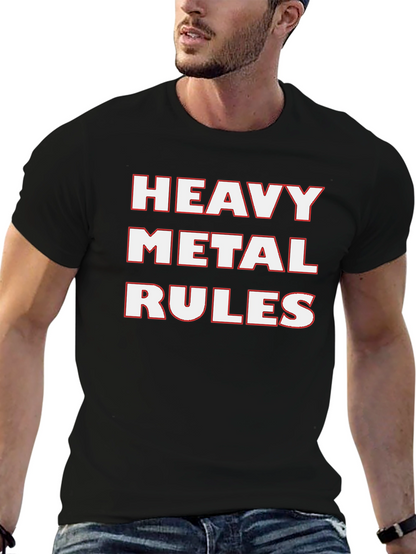 Heavy Metal Rules Graphic Tee - Black Cotton T-Shirt