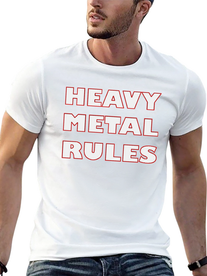 Heavy Metal Rules Graphic Tee - Black Cotton T-Shirt