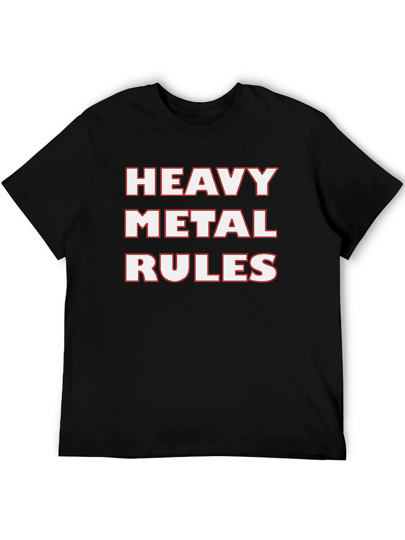 Heavy Metal Rules Graphic Tee - Black Cotton T-Shirt
