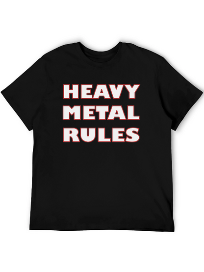 Heavy Metal Rules Graphic Tee - Black Cotton T-Shirt