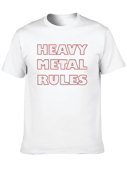 Heavy Metal Rules Graphic Tee - Black Cotton T-Shirt