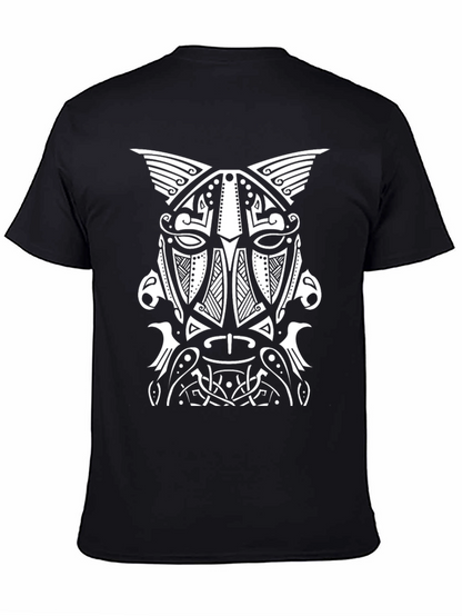 Viking Helmet Graphic Tee - Norse Mythology T-Shirt
