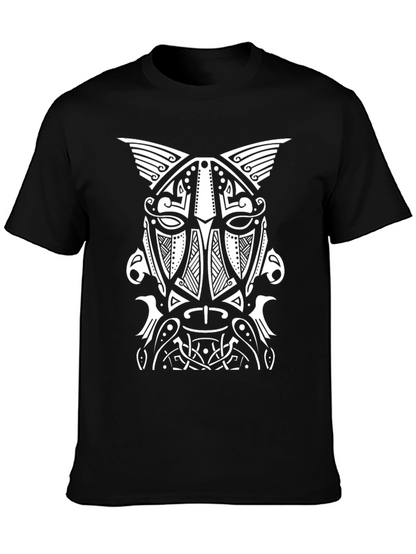 Viking Helmet Graphic Tee - Norse Mythology T-Shirt