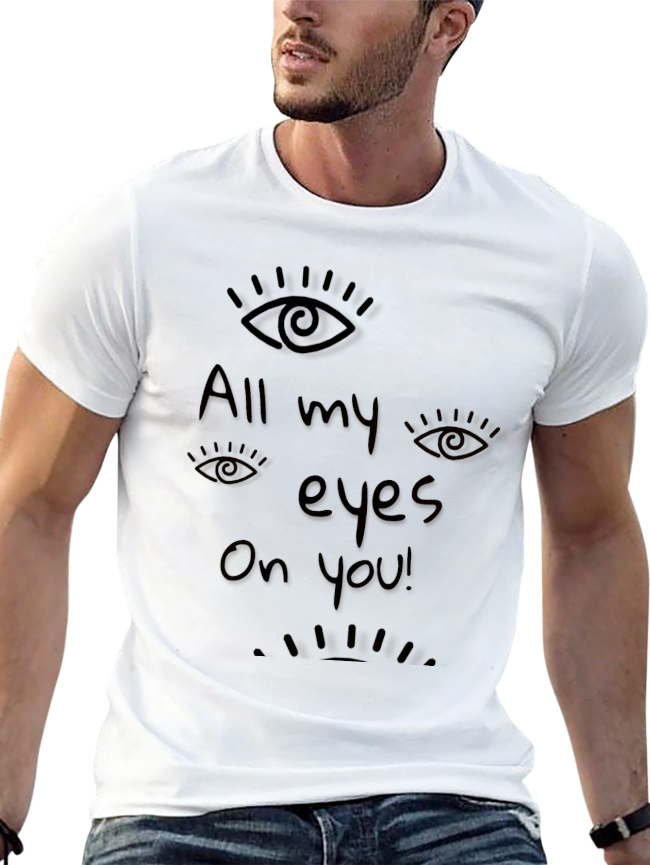 All Eyes On You Graphic Black T-Shirt