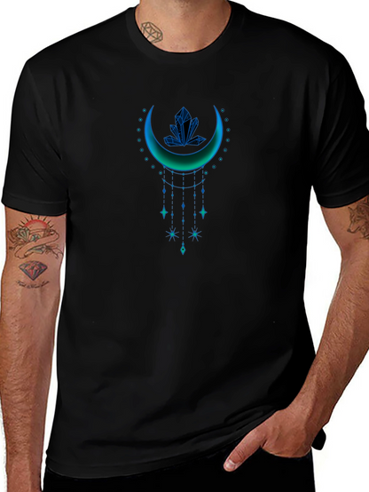 Mystic Crescent Graphic Tee - Celestial Style