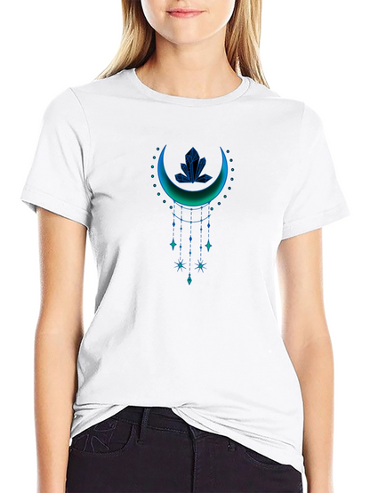 Mystic Crescent Graphic Tee - Celestial Style