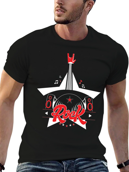 Rock Music Graphic Tee - Black