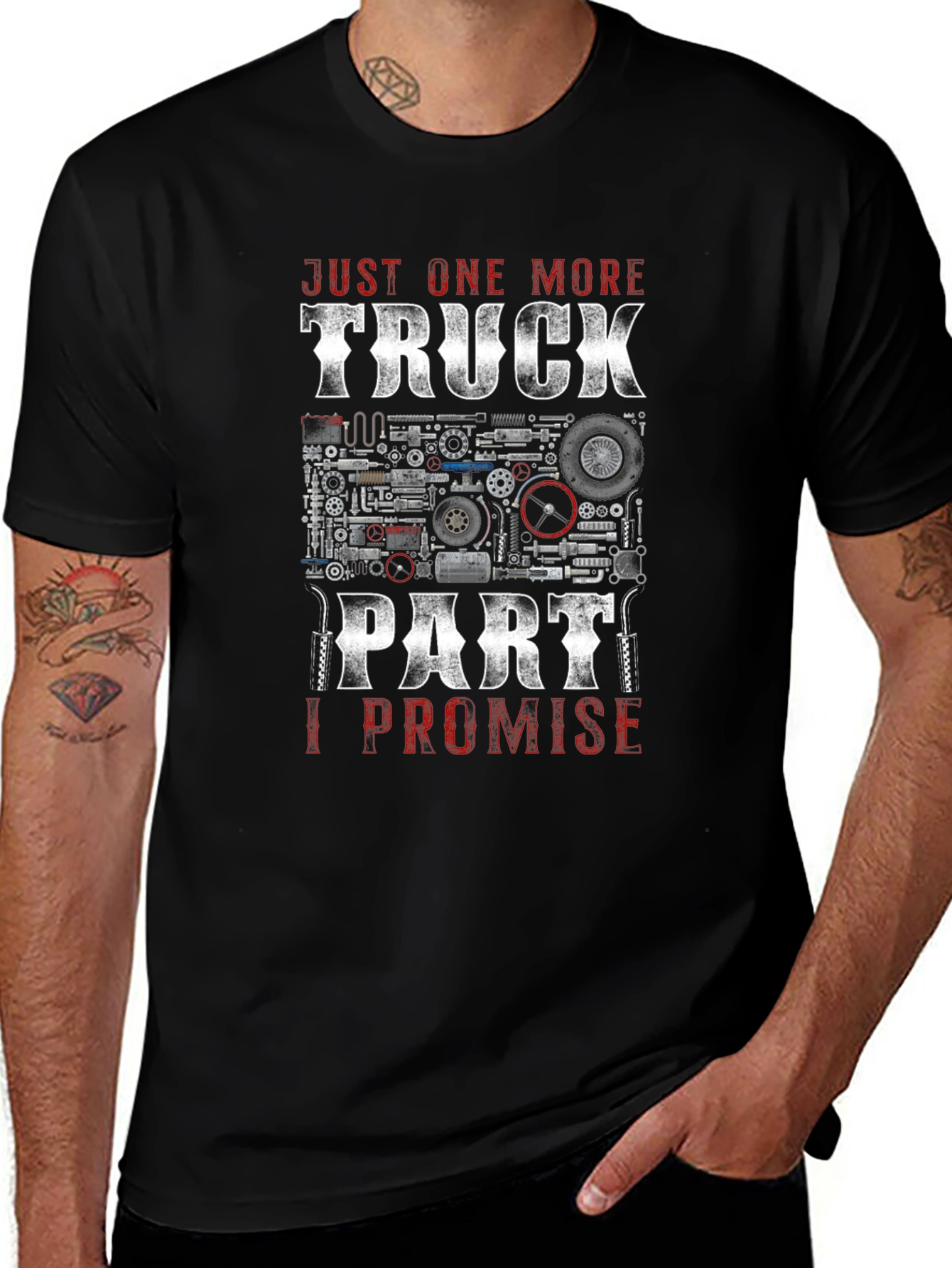 Truck Part Promise Black Graphic T-Shirt