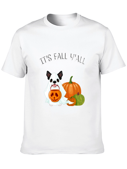 Its Fall Yall Halloween Dog Ghost Pumpkin T-Shirt
