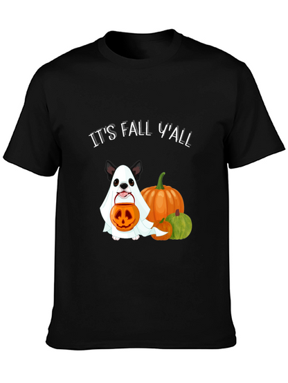 Its Fall Yall Halloween Dog Ghost Pumpkin T-Shirt