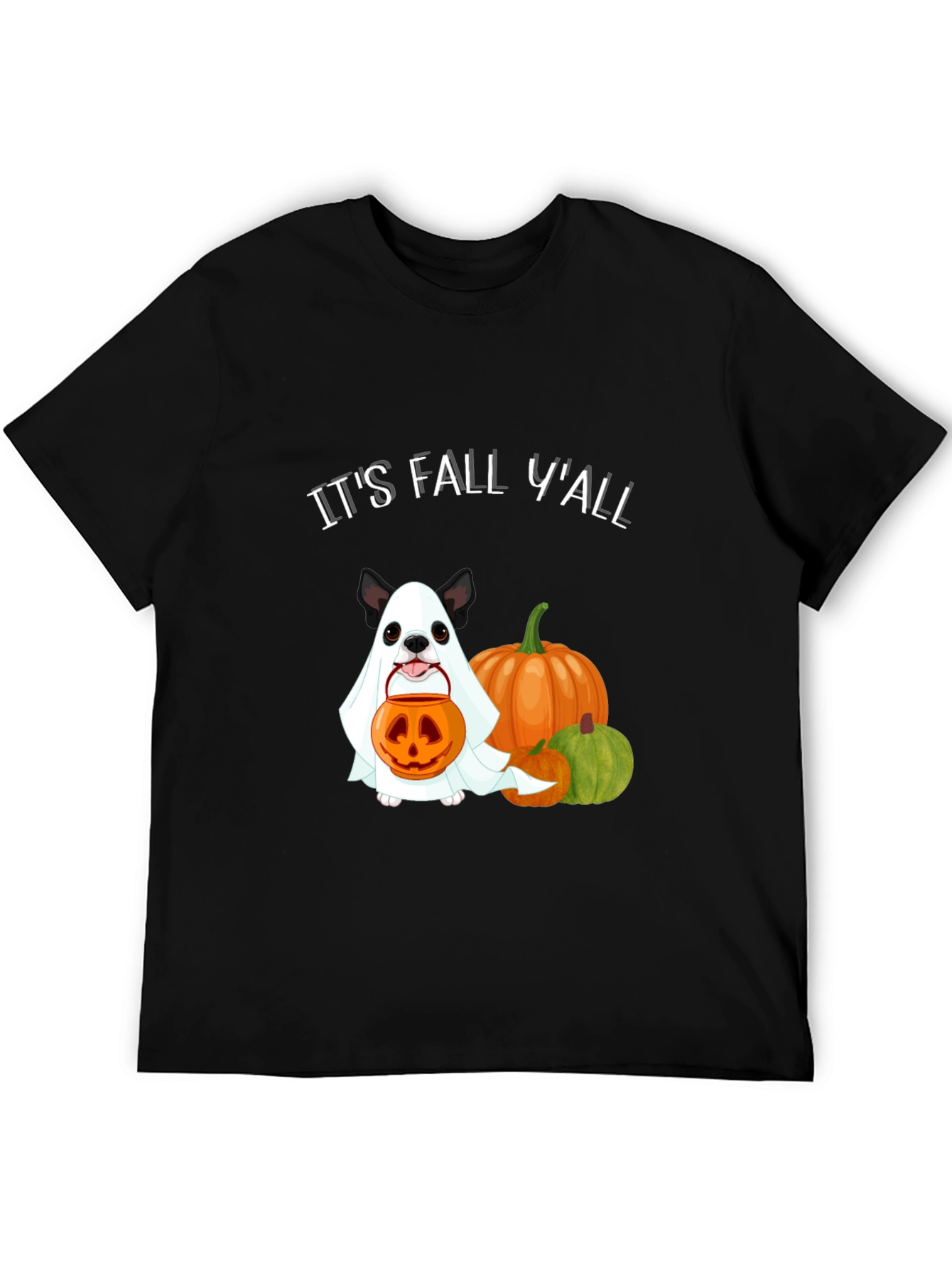 Its Fall Yall Halloween Dog Ghost Pumpkin T-Shirt