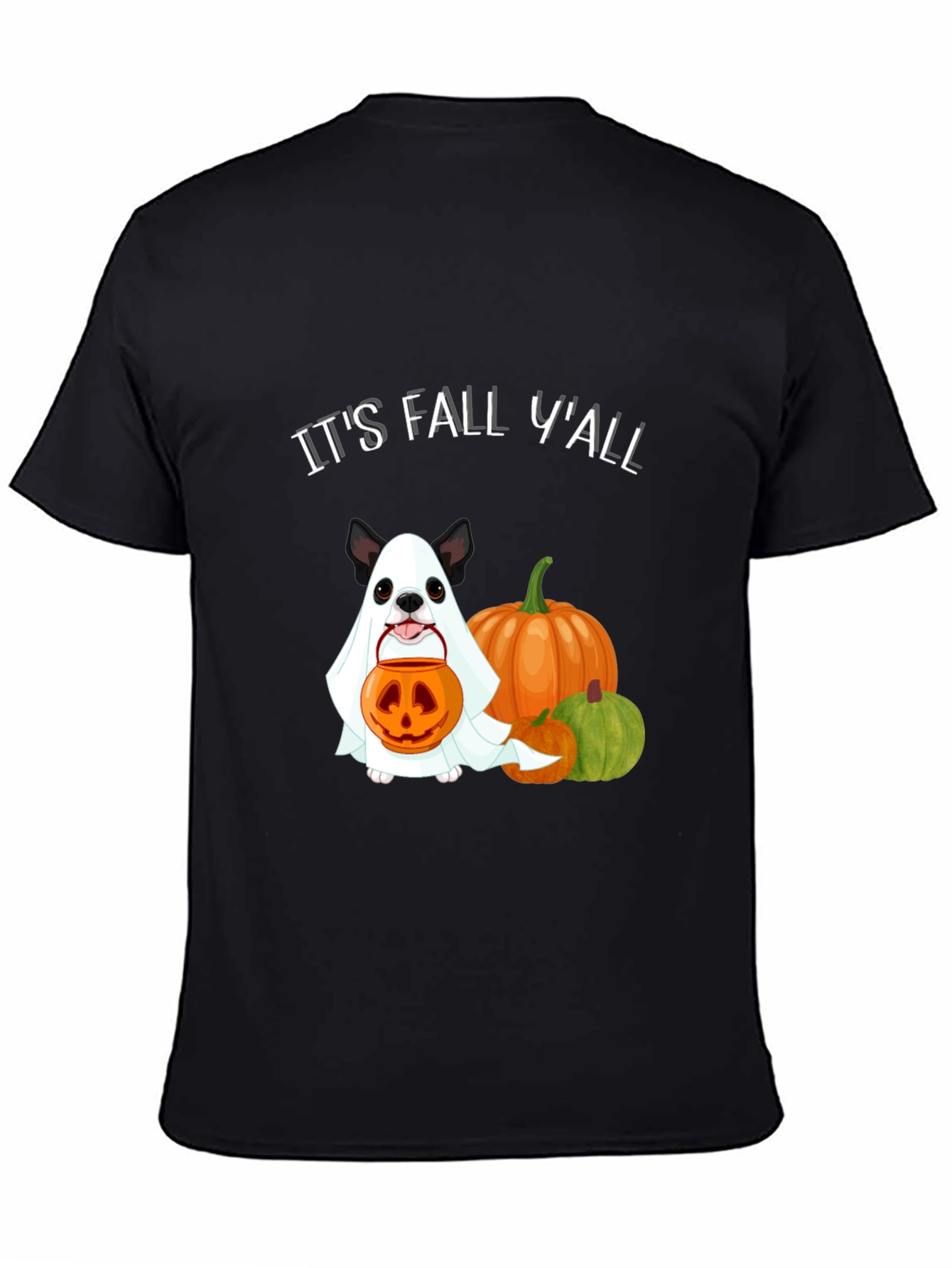 Its Fall Yall Halloween Dog Ghost Pumpkin T-Shirt