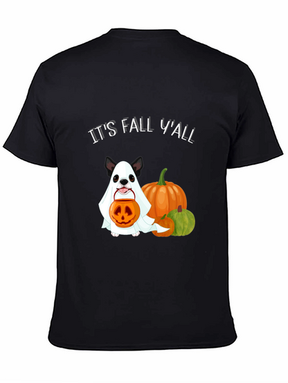 Its Fall Yall Halloween Dog Ghost Pumpkin T-Shirt