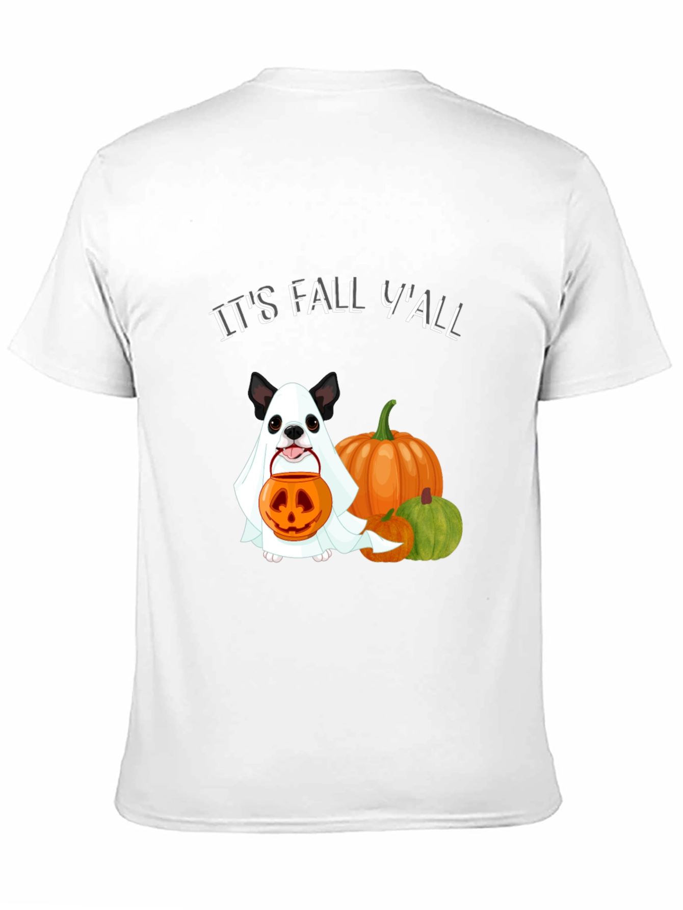 Its Fall Yall Halloween Dog Ghost Pumpkin T-Shirt