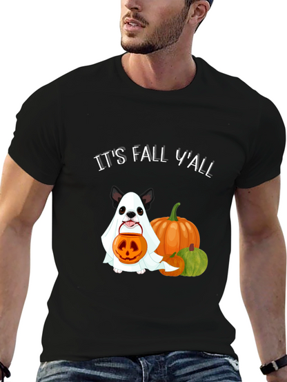 Its Fall Yall Halloween Dog Ghost Pumpkin T-Shirt