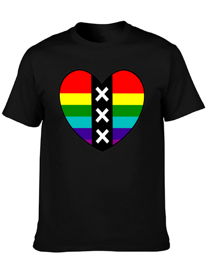Pride Heart Amsterdam XXX T-Shirt - Black Cotton Tee