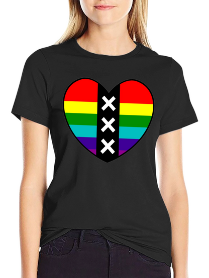 Pride Heart Amsterdam XXX T-Shirt - Black Cotton Tee