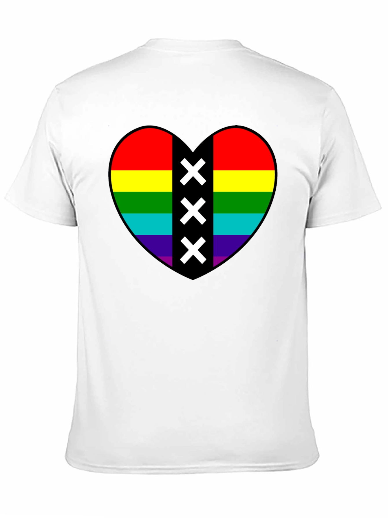 Pride Heart Amsterdam XXX T-Shirt - Black Cotton Tee
