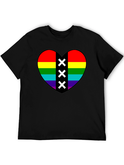 Pride Heart Amsterdam XXX T-Shirt - Black Cotton Tee