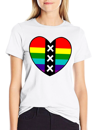 Pride Heart Amsterdam XXX T-Shirt - Black Cotton Tee