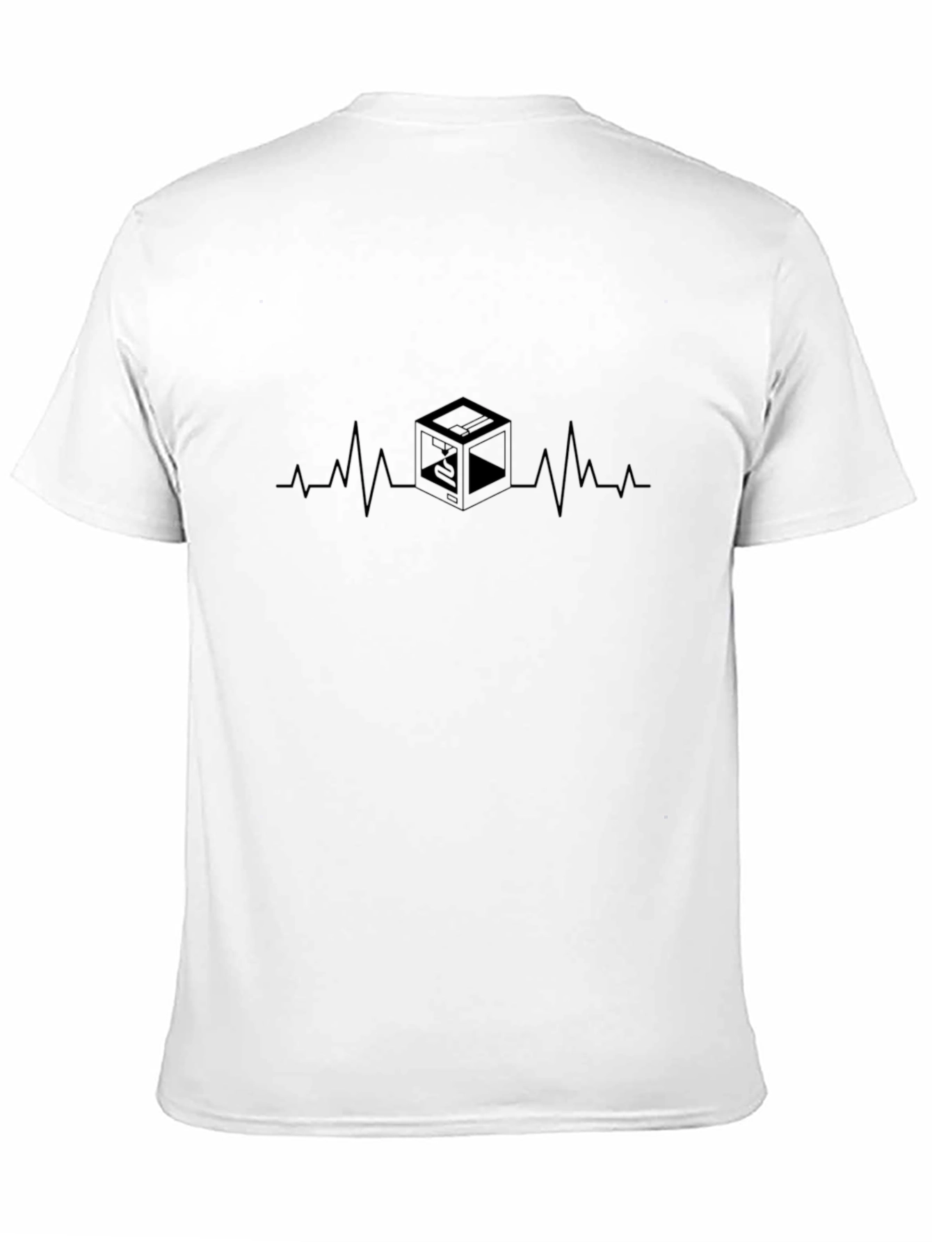 3D Printing Heartbeat Tee - Black Graphic T-Shirt