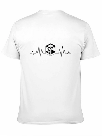 3D Printing Heartbeat Tee - Black Graphic T-Shirt