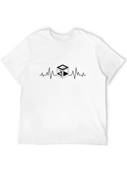 3D Printing Heartbeat Tee - Black Graphic T-Shirt