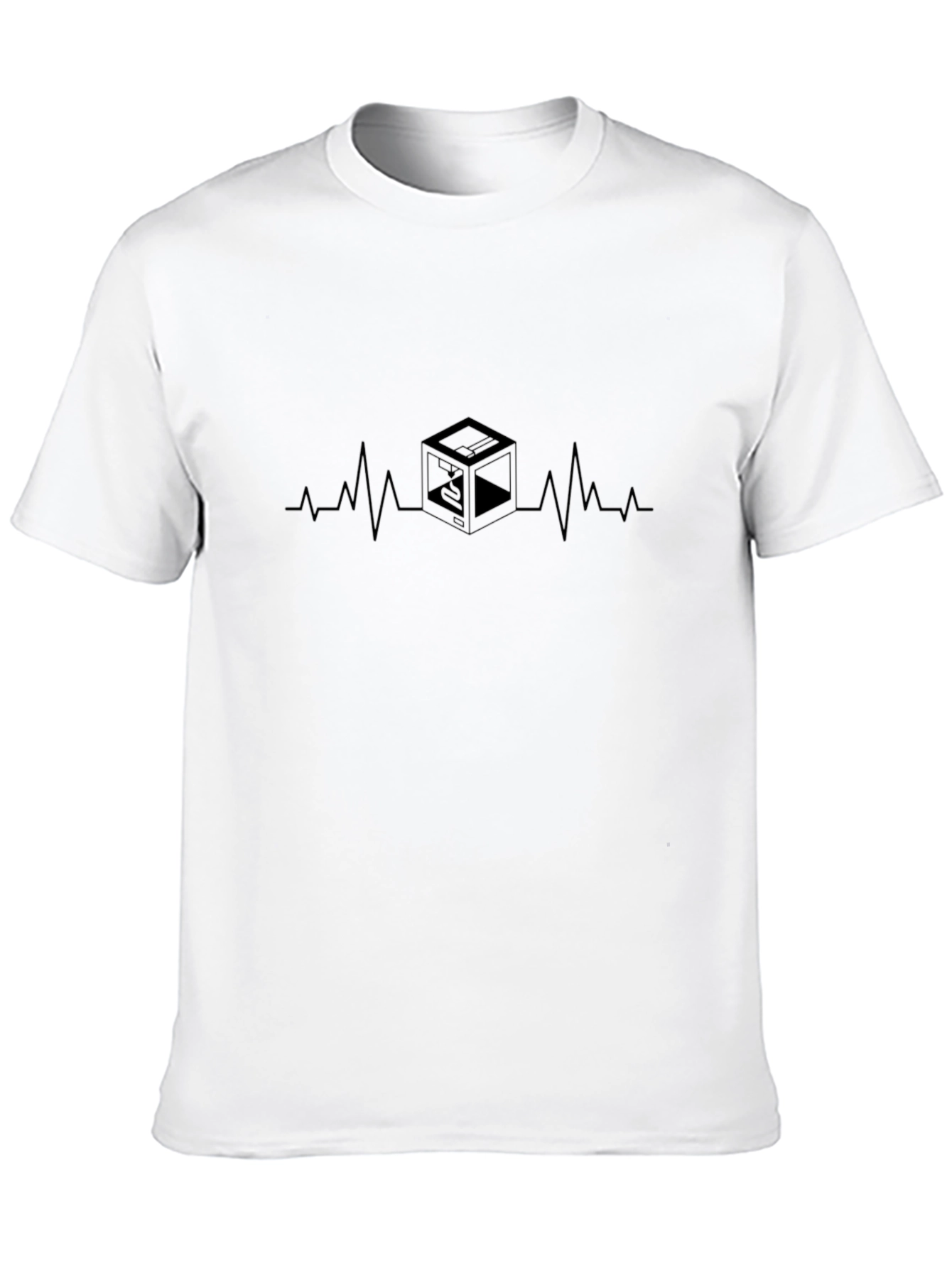 3D Printing Heartbeat Tee - Black Graphic T-Shirt
