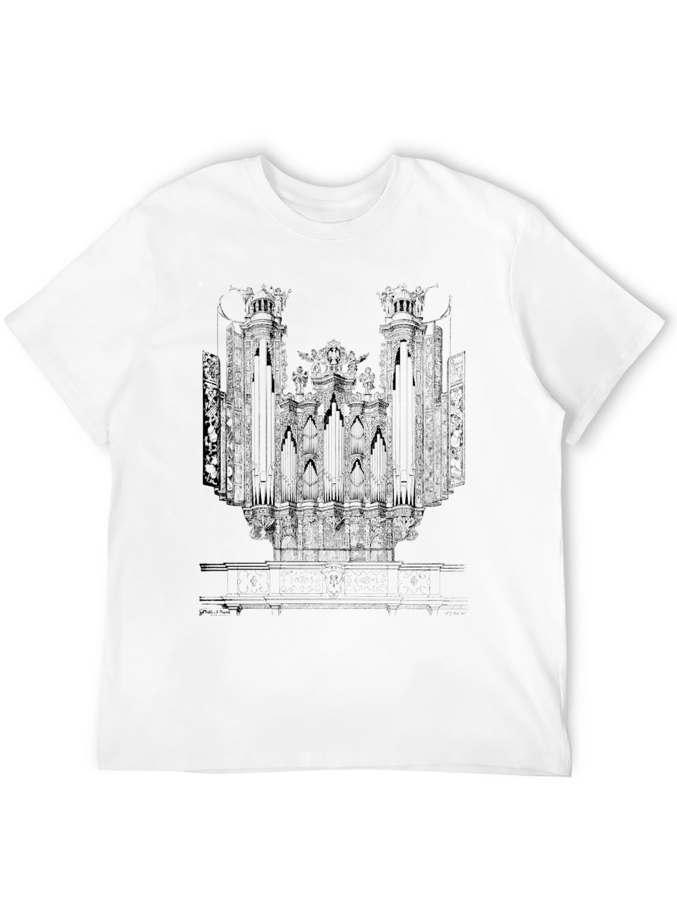 Organ Print Black T-Shirt