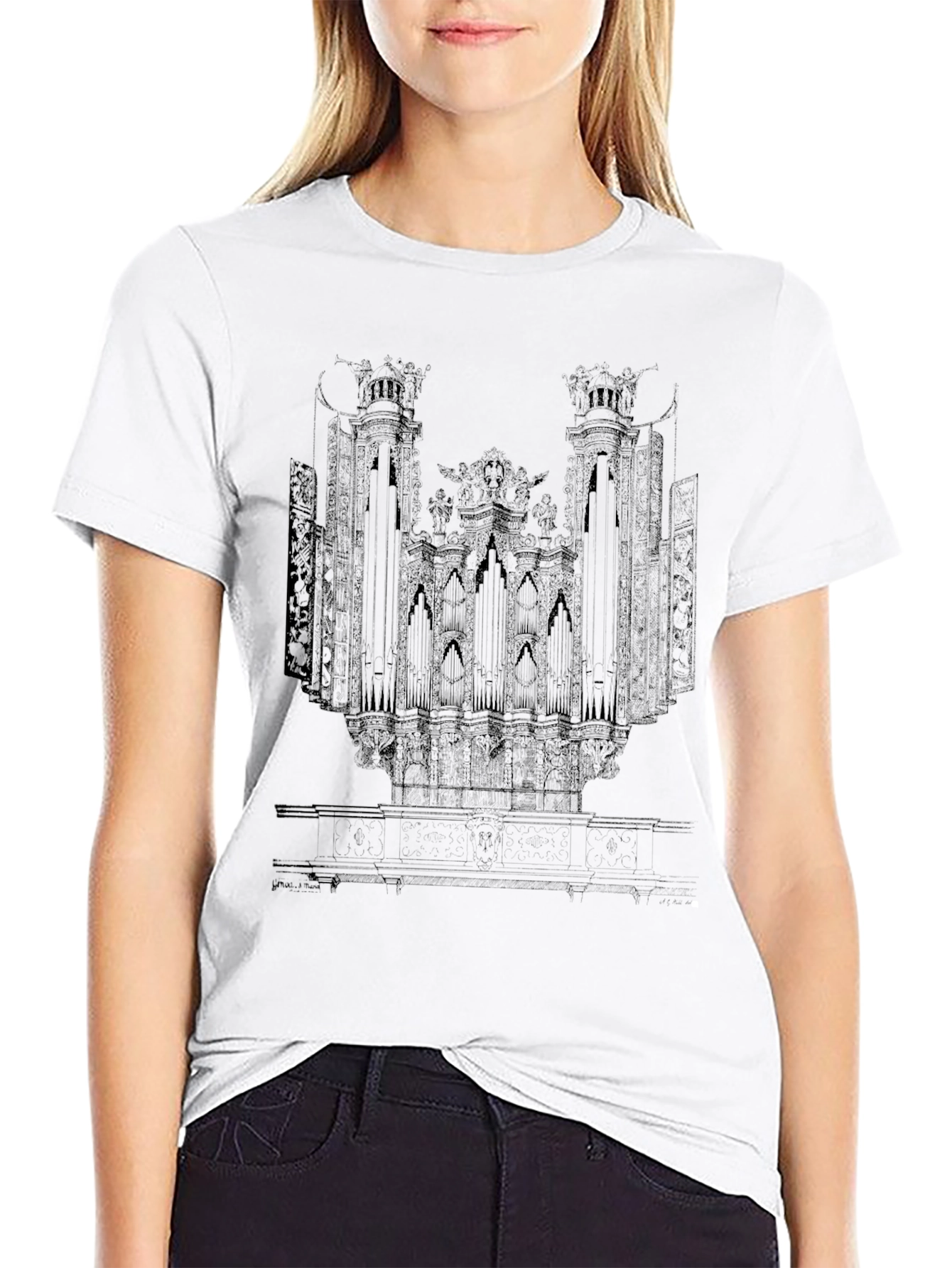 Organ Print Black T-Shirt