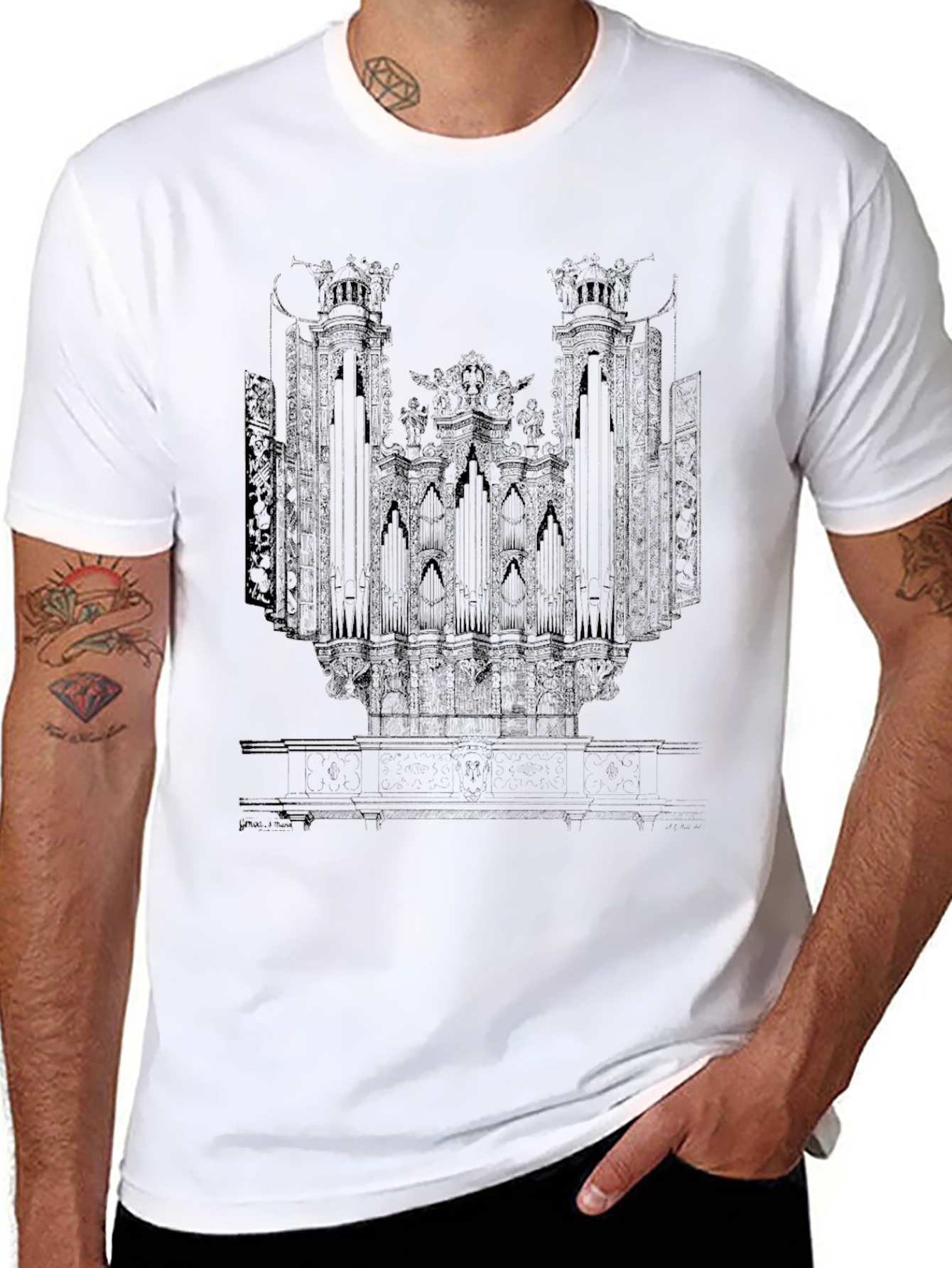 Organ Print Black T-Shirt