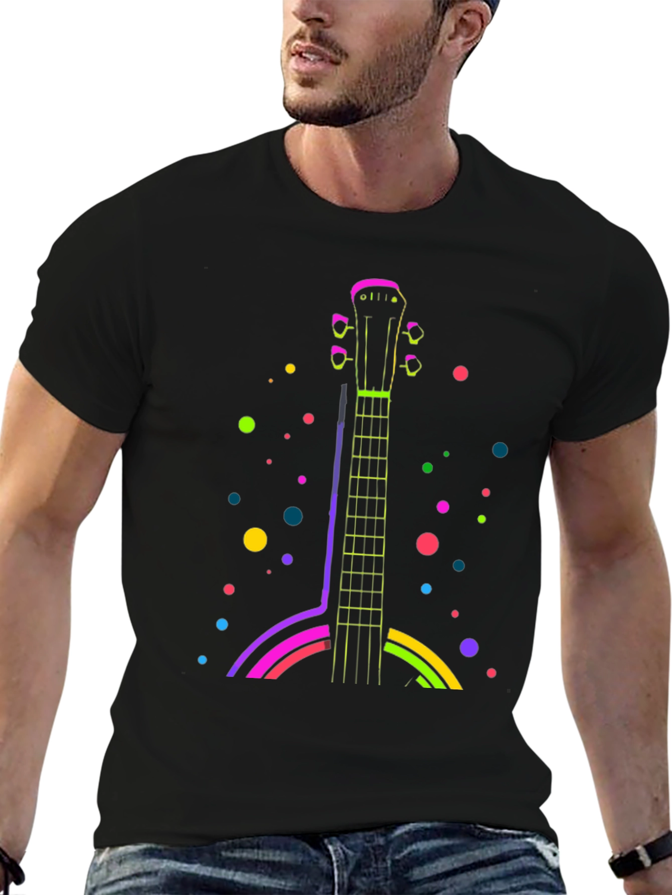 Neon Guitar T-Shirt - Funky Music Tee