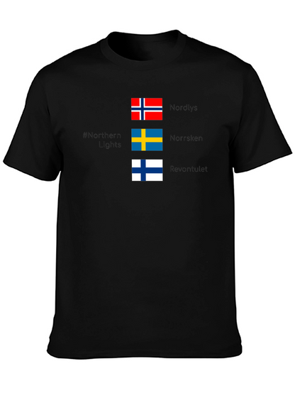 Northern Lights Nordic Flags T-Shirt