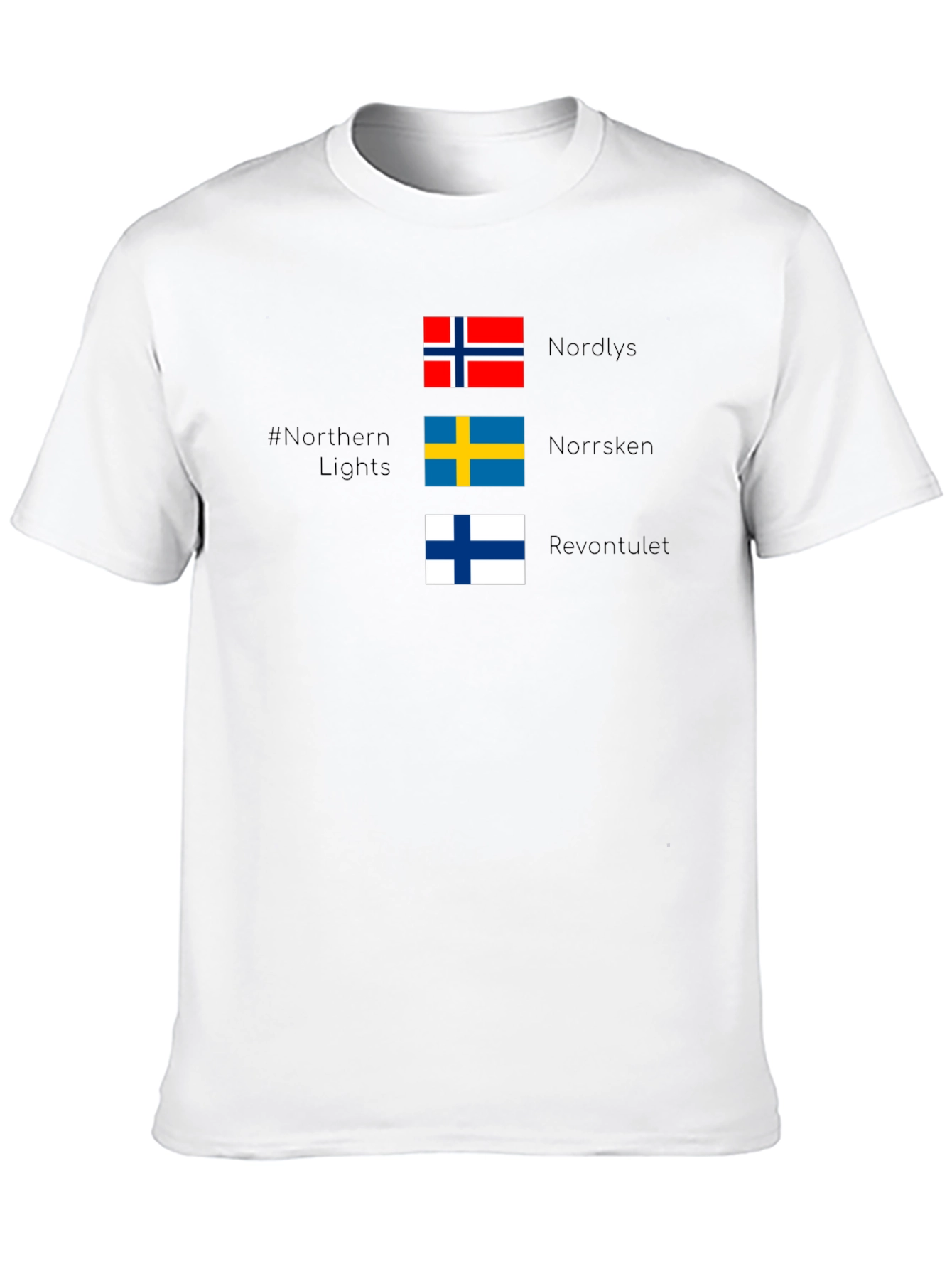 Northern Lights Nordic Flags T-Shirt