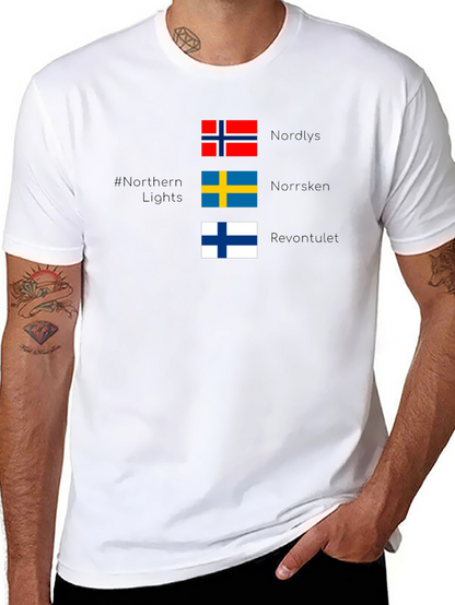 Northern Lights Nordic Flags T-Shirt