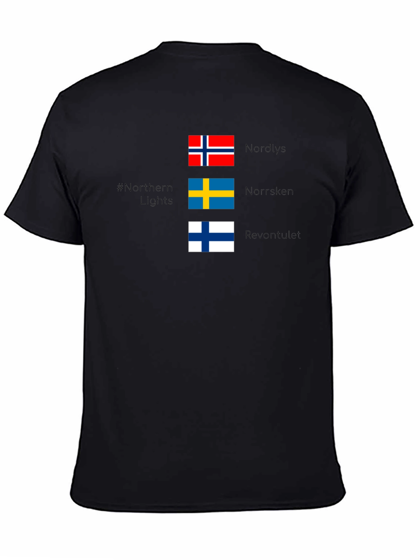 Northern Lights Nordic Flags T-Shirt
