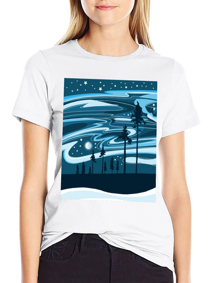Night Sky Forest Graphic Tee