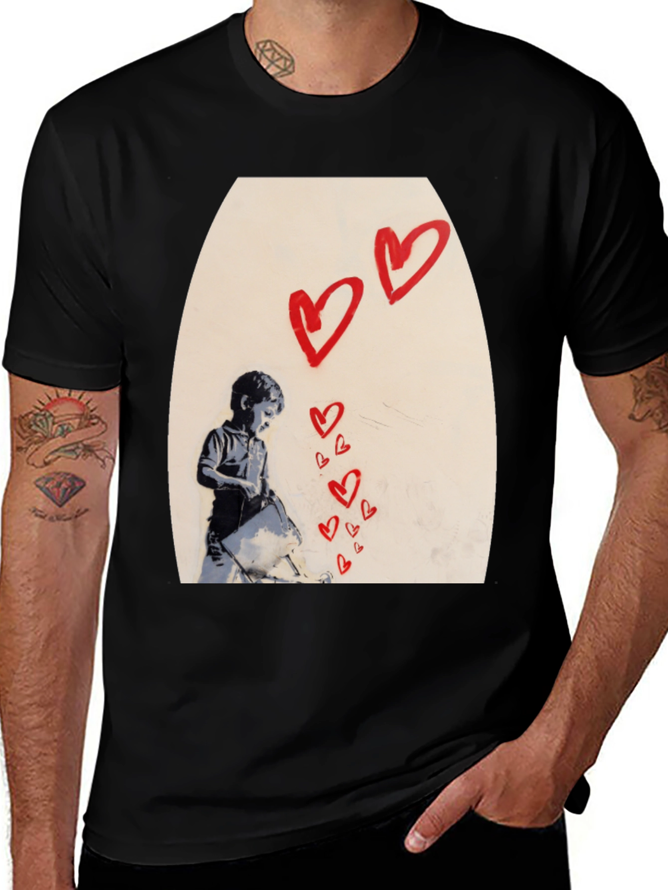 Banksy Heart Graffiti T-Shirt