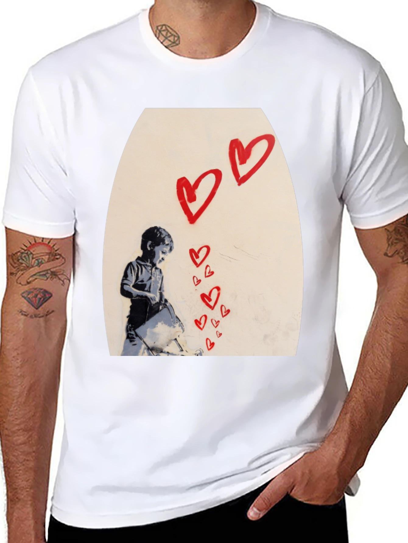 Banksy Heart Graffiti T-Shirt