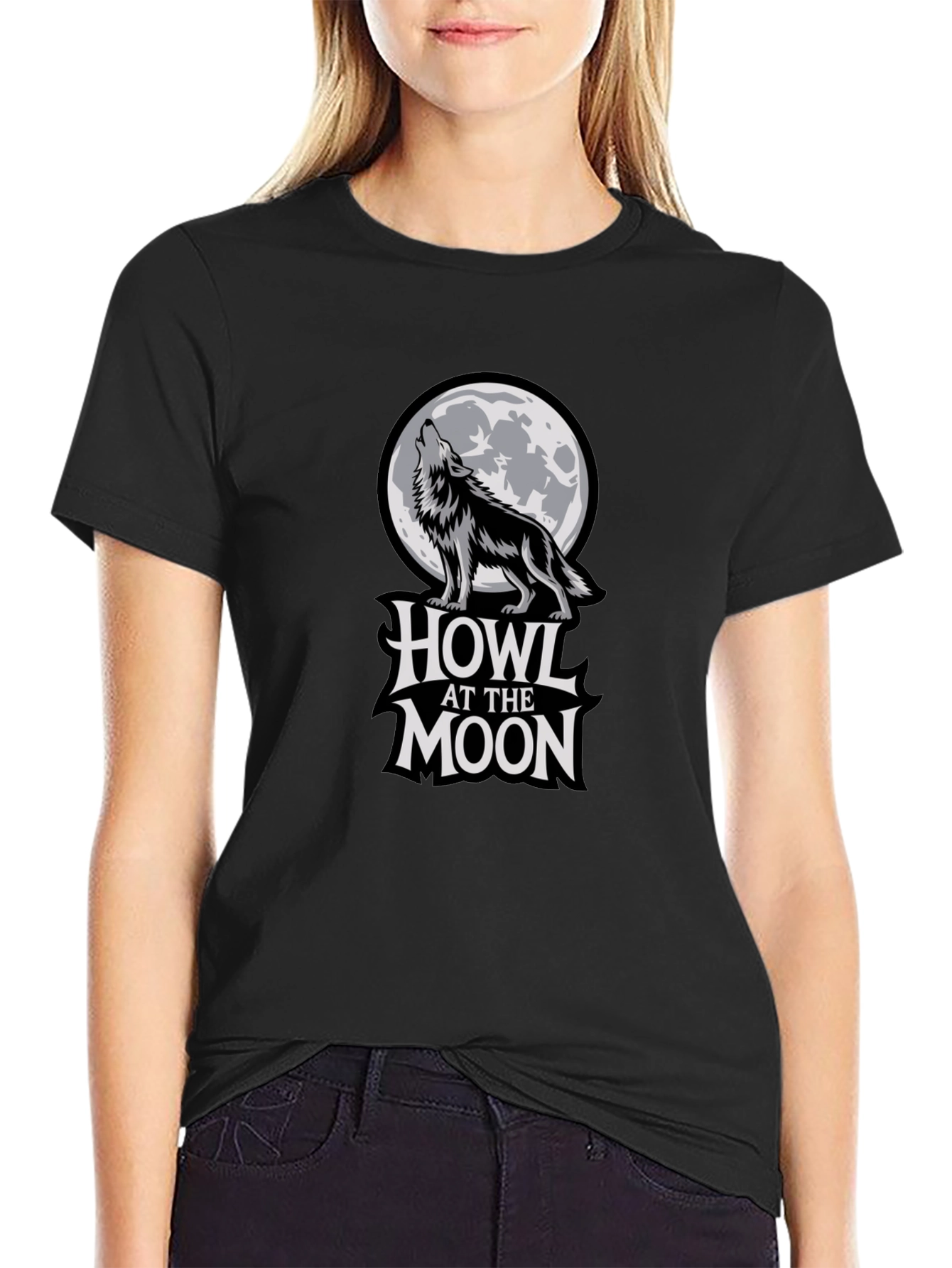 Howl at the Moon Graphic T-Shirt - Black